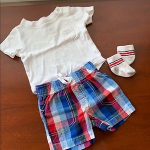 Baby boy casual outfit with socks